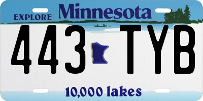 MN license plate 443TYB
