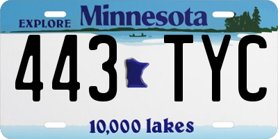MN license plate 443TYC