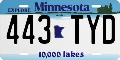 MN license plate 443TYD