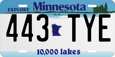 MN license plate 443TYE