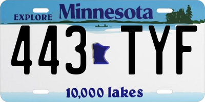 MN license plate 443TYF