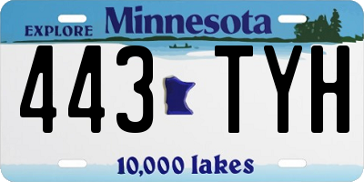 MN license plate 443TYH