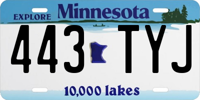 MN license plate 443TYJ
