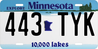MN license plate 443TYK