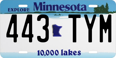 MN license plate 443TYM