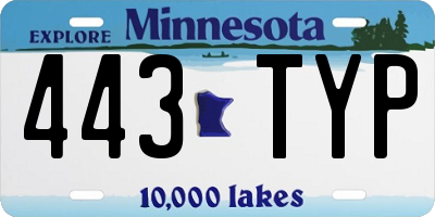 MN license plate 443TYP