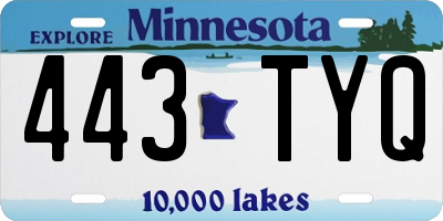 MN license plate 443TYQ