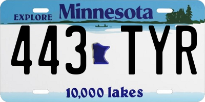 MN license plate 443TYR