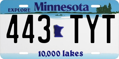 MN license plate 443TYT