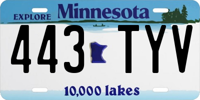 MN license plate 443TYV
