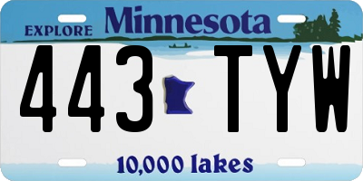 MN license plate 443TYW