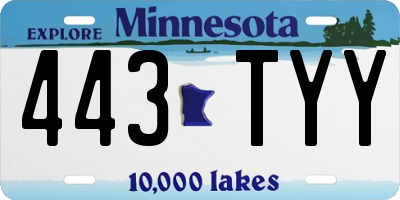 MN license plate 443TYY
