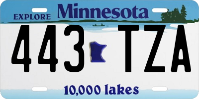 MN license plate 443TZA