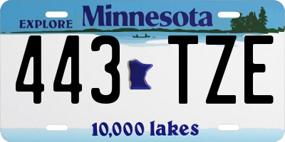 MN license plate 443TZE
