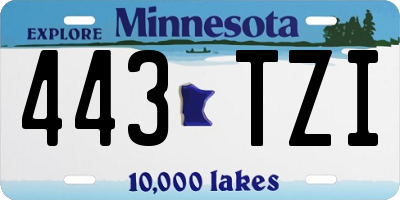 MN license plate 443TZI