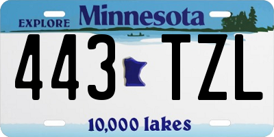 MN license plate 443TZL