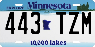 MN license plate 443TZM