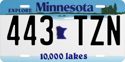 MN license plate 443TZN