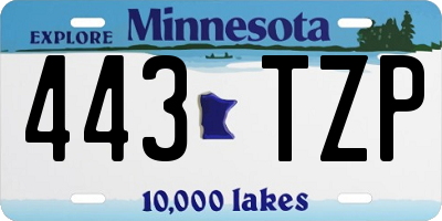 MN license plate 443TZP