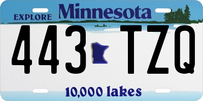 MN license plate 443TZQ