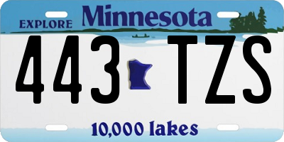 MN license plate 443TZS