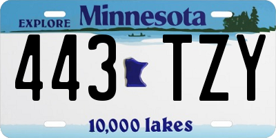 MN license plate 443TZY
