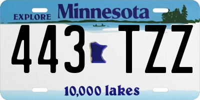 MN license plate 443TZZ