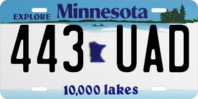 MN license plate 443UAD
