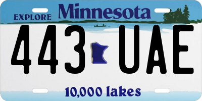 MN license plate 443UAE