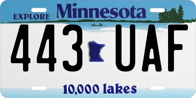 MN license plate 443UAF