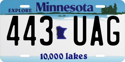 MN license plate 443UAG
