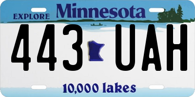 MN license plate 443UAH