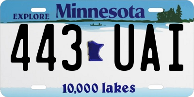 MN license plate 443UAI