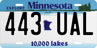 MN license plate 443UAL