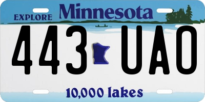MN license plate 443UAO