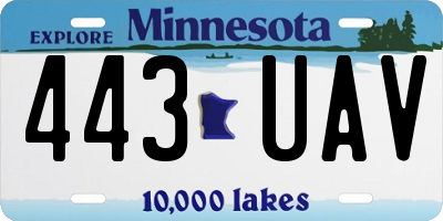MN license plate 443UAV