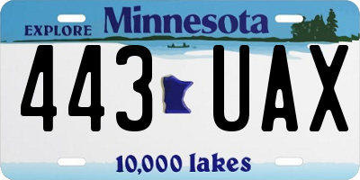 MN license plate 443UAX