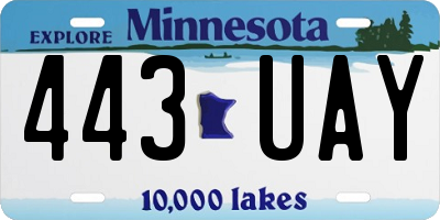 MN license plate 443UAY