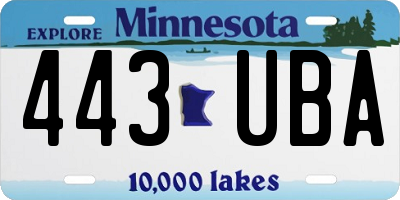 MN license plate 443UBA