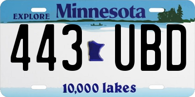 MN license plate 443UBD