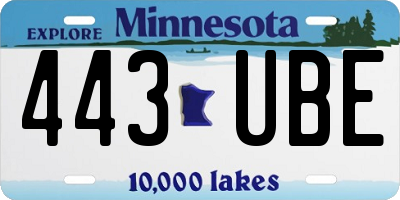 MN license plate 443UBE