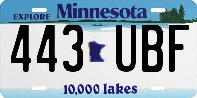 MN license plate 443UBF