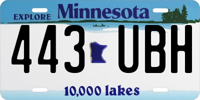 MN license plate 443UBH
