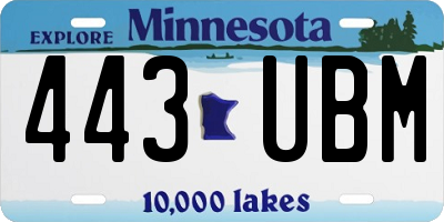 MN license plate 443UBM