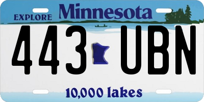 MN license plate 443UBN