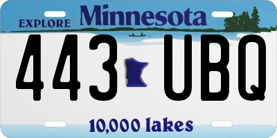MN license plate 443UBQ