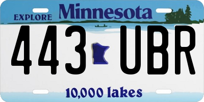 MN license plate 443UBR