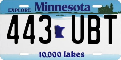 MN license plate 443UBT