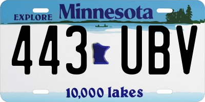 MN license plate 443UBV