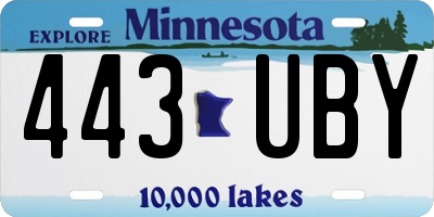 MN license plate 443UBY